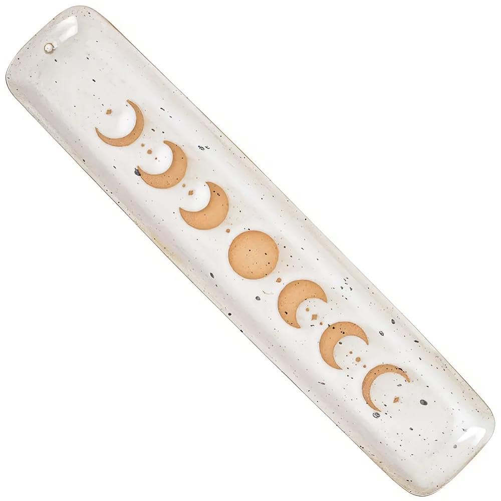 Something Different White & Cream Elegant Moon Phase Ceramic Ash Catcher-Perfect For Home Décor, Aromatherapeutic, Stoneware, 26.5