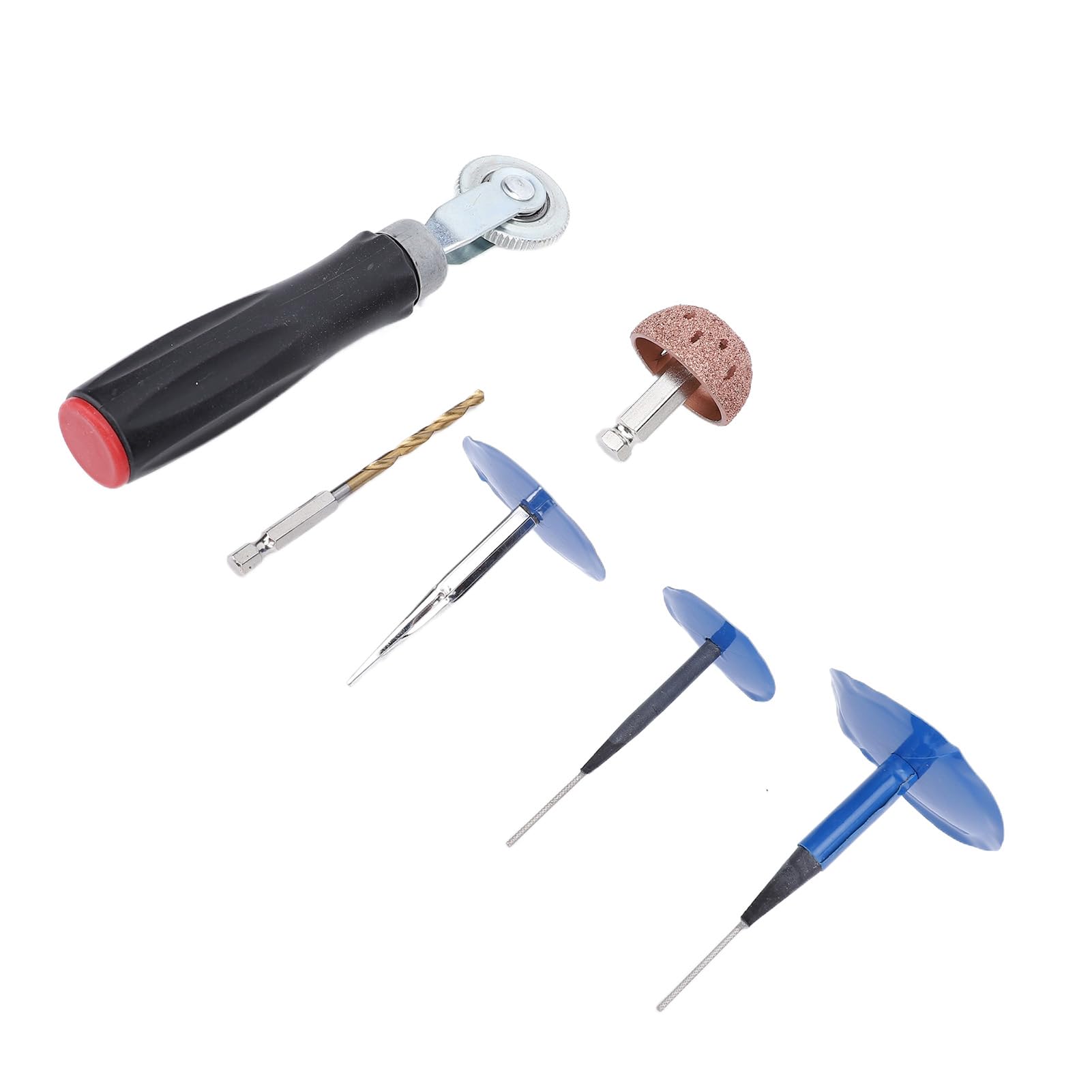 KIMISS Tire Repair Patch Tool Kit Tire Repair Plug Roller Buffing Wheel Drill Bit for Cars Trucks Bikes Scooters