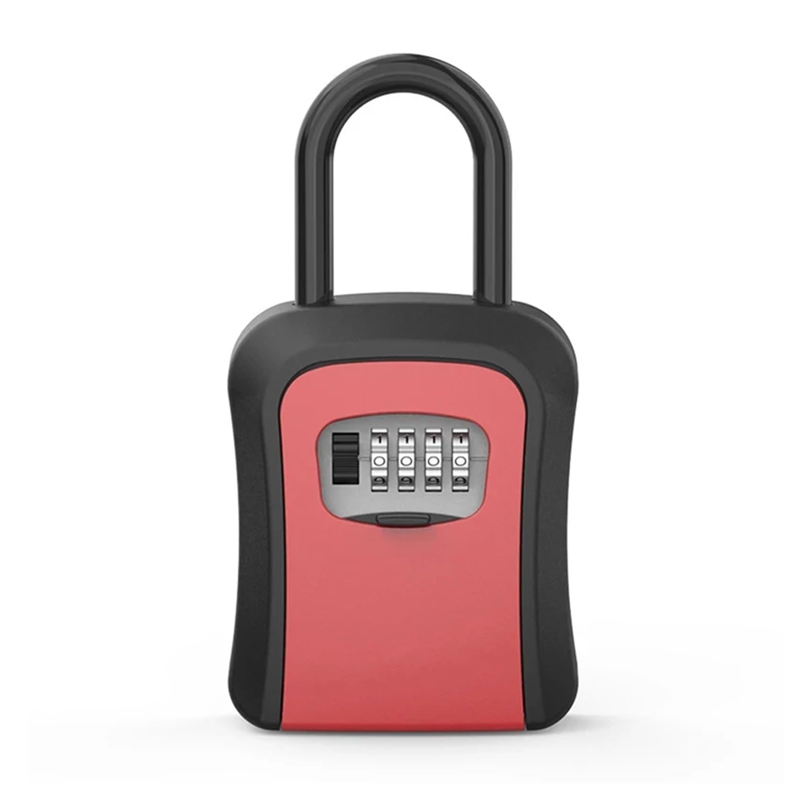 Mini Safe, Plastic Key Lock Box Portable Combination Lockbox Wall-Mounted Storage Resettable Code Safe Security for Home(Rosso)