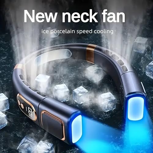 Image of REXERA Portable Bladeless Rechargeable ๐๐๐๐ค ๐
๐๐ง with ๐๐๐ ๐๐ข๐ ๐ก๐ญ Upgrade 360 Airflow Super Quiet 9000mAh USB Neck Fan, Hands-Free Wearable Cooling New ๐ ๐๐ข๐ ๐ก ๐๐ฉ๐๐๐ Fan (Blue)