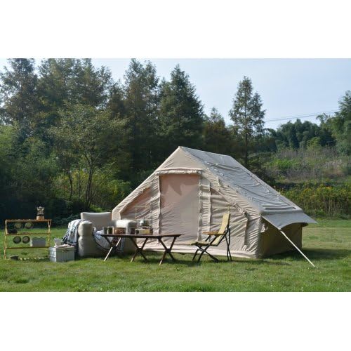 Carpa Inflable para Camping 4-6 Personas 4 Estaciones Beige miniatura 1