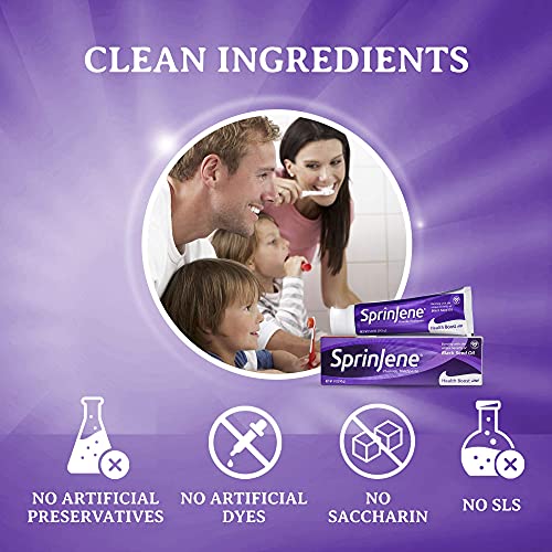 Sprinjene Toothpaste With Fluoride For Cavity Protection Sensitive Teeth Dry Mouth With Zinc & Black Seed Oil For Maximum Oral Hygiene (4 Pack) Health Boost #TOP2
