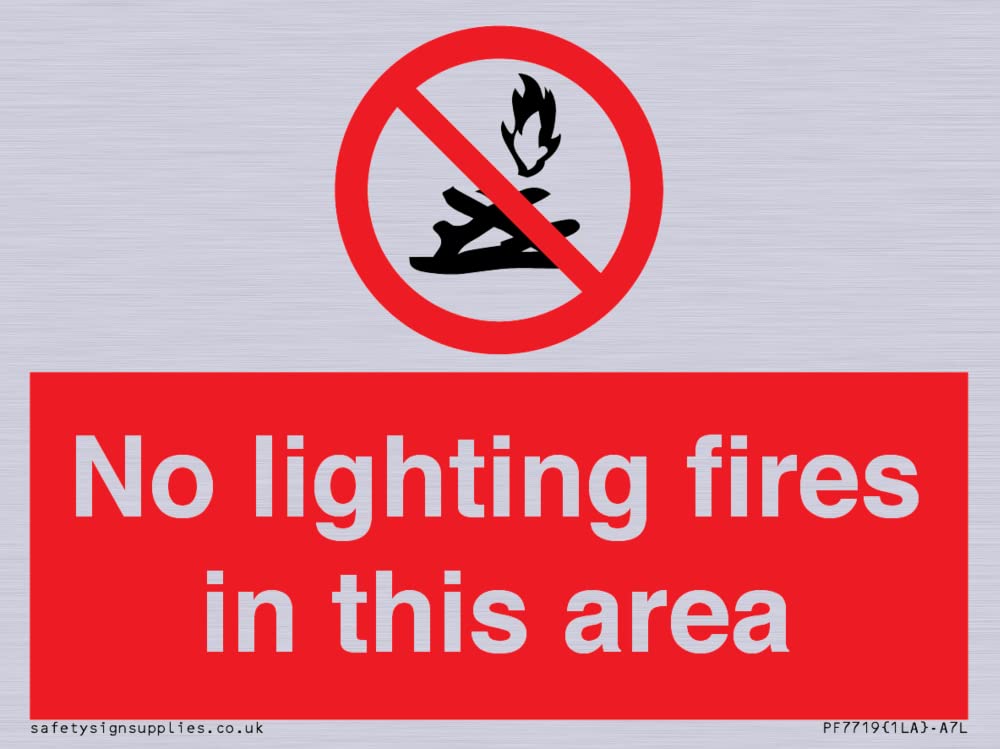 No lighting fires in this area Sign - 100x75mm - A7L