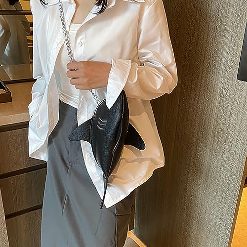 PU Cute Funny 3D Shark Shoulder Crossbody Bag, Creative Cartoon Chain Phone Bag, Animal Style Dolphin Wallet Purse For Women4