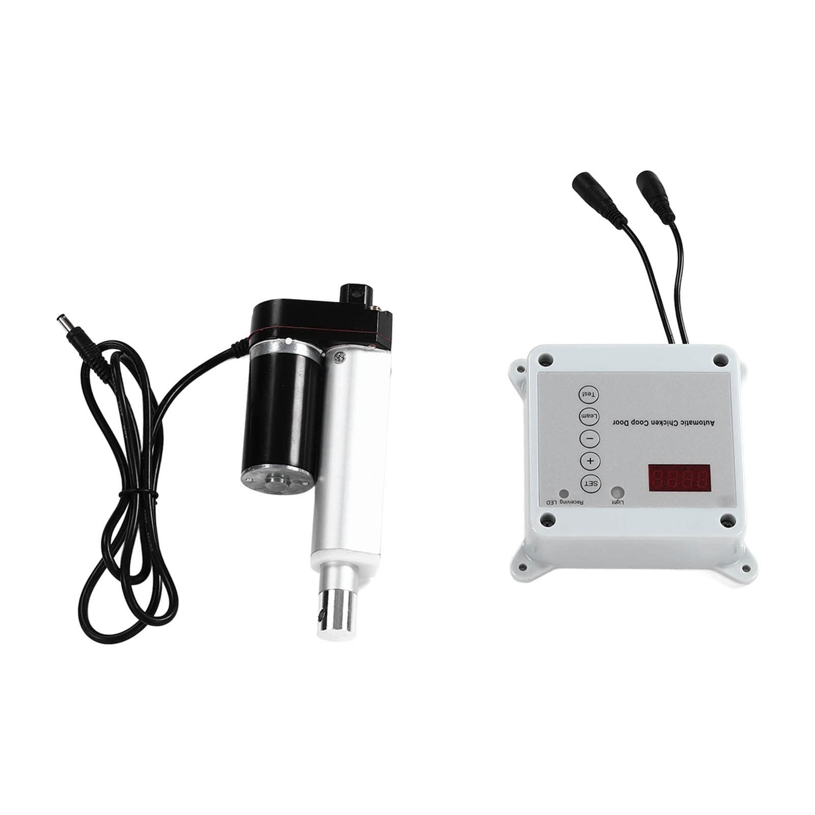 Abrepuertas Automático para Jaula de Pollo con Temporizador, Sensor de Luz y Control Remoto para Suministros de Hábitat de Aves de Corral de Ganso de Pato de Granja, Aleación de (Enchufe UE 100‑240V)