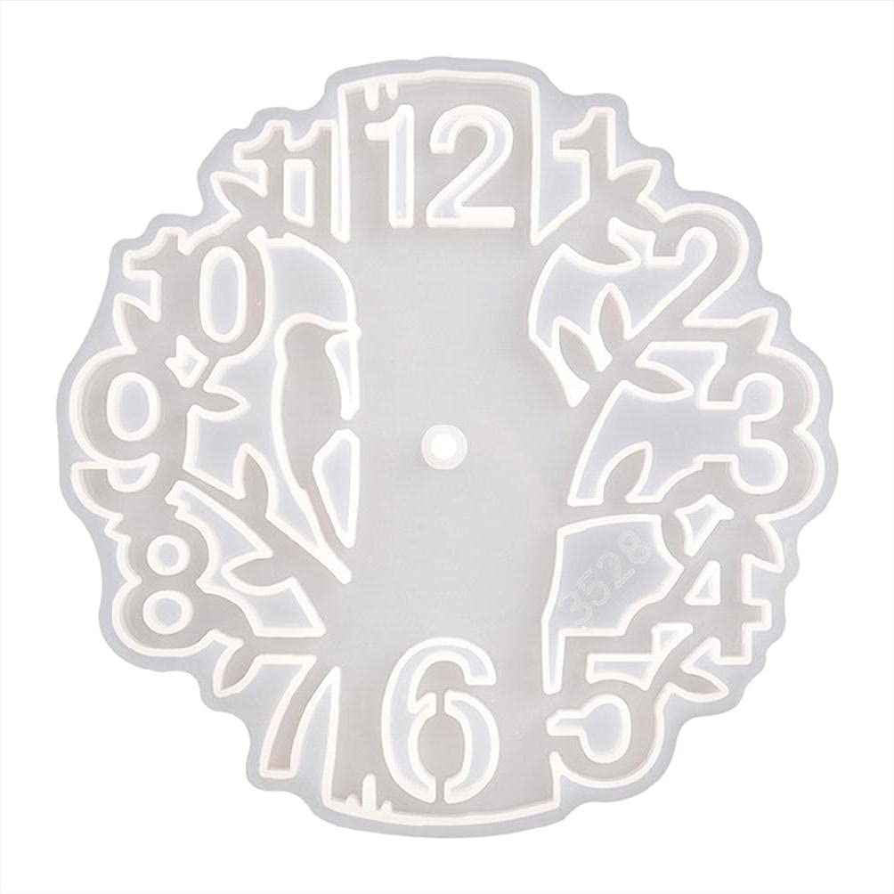 Tree Bird Wall Clock Epoxy Resin Mold Clock Ornaments Silicone Mould DIY Crafts Home Decorations Casting Tool DIY Crafts Decorations Mold