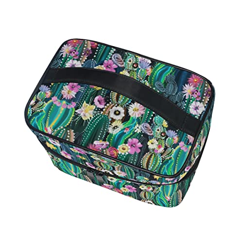 Makeup Bag, Watercolor Cactus Travel Makeup Organizer Bag Cosmetic Cases Toiletry Bags for Girl Women Ladies3