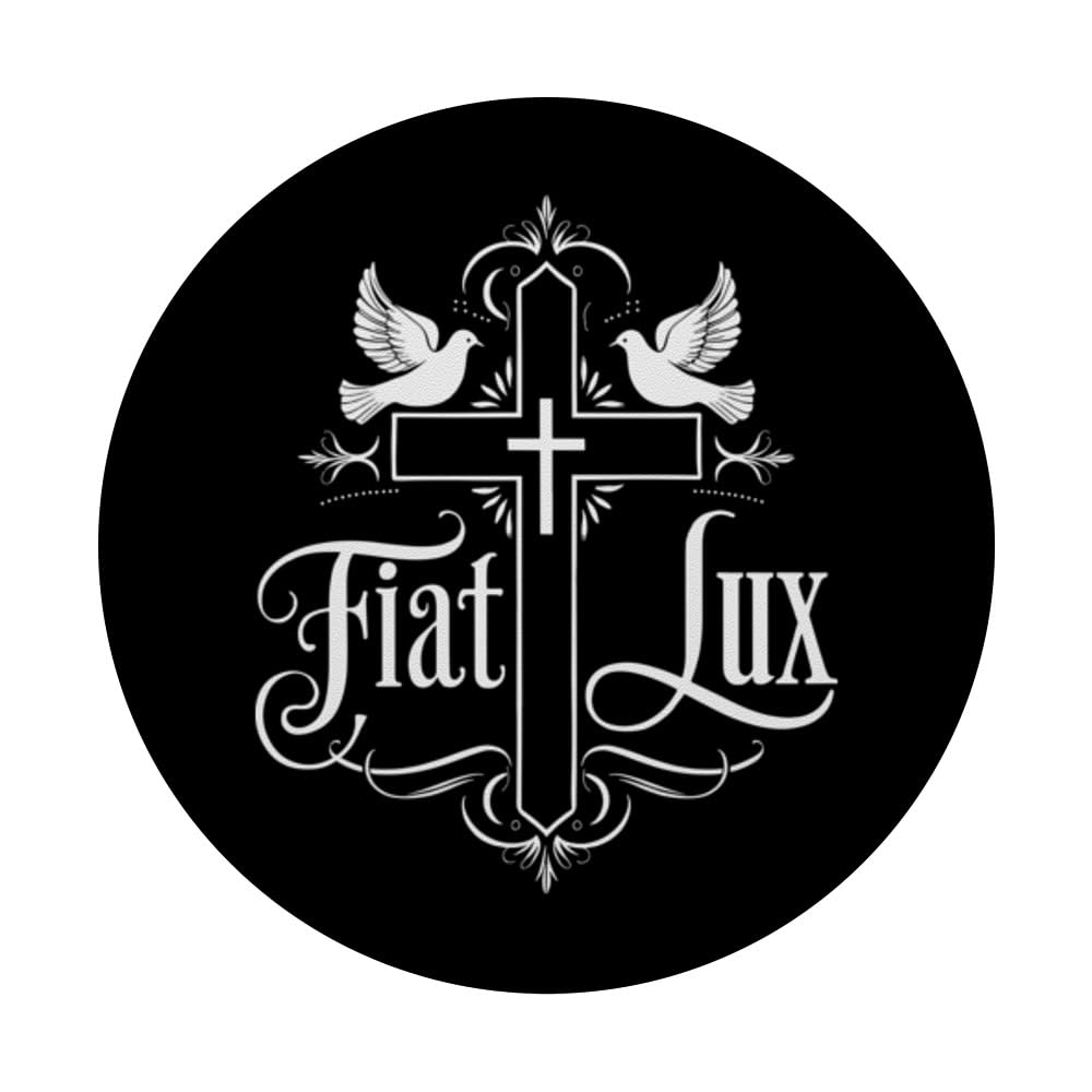 Amazon.com: Fiat Lux Religious Latin Quote Light Cross Christian Faith  PopSockets Standard PopGrip : Cell Phones & Accessories
