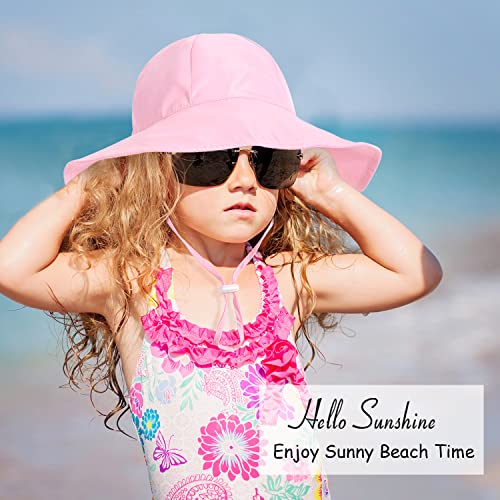 Unisex Baby Sun Hat With Upf 50+ Outdoor Adjustable Beach Hat, Baby Girl Wide Brim Bucket Hats For Infant Toddler Little Boy (0-6 Months,Pink) #TOP7