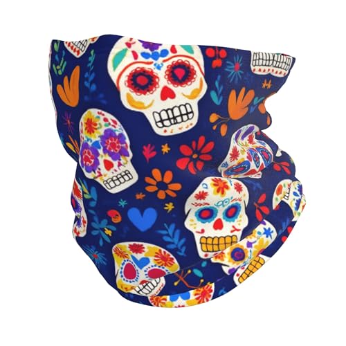 OXJOIIS Multifunctional Head Scarf Fashion Day Dead Cool Mexican Sugar Skull Helmet Liner Headwear for Motorcycling Fishing Running Hiking Cycling Cancer Chemo Hair Loss, Head Cover