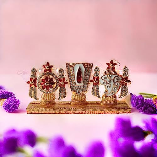 Estatua BEXCO Shankh Chakra Tilak Tirupati Balaji 4"x2"x0.5" miniatura 5
