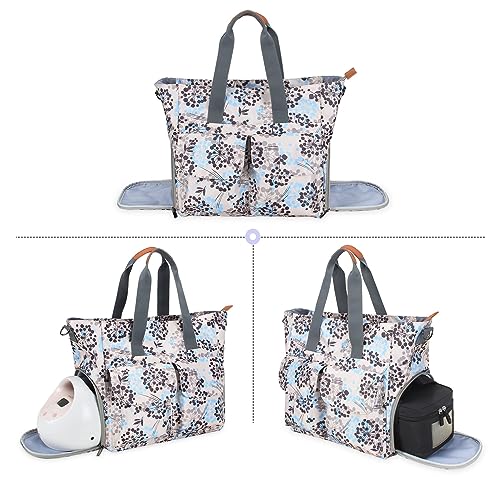 Image of Teamoy Breast Pump Bag Compatible with Spectra S1/S2, Breast Cooler Bag Tote with Laptop Sleeve (Up to 14") for Working Moms, Dandelion(Bag ONLY)