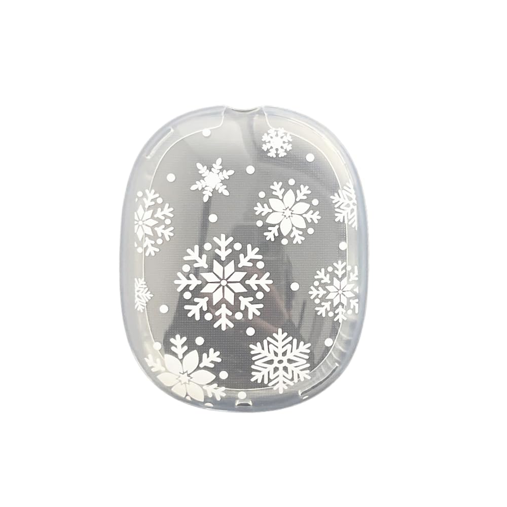 JLSDBMZ for AirPods Max (2020 Lightning / 2024 USB-C) Case Cute,Exquisite White Snowflake Print,Simple Christmas Winter Snow Flower Diamond Chip,
