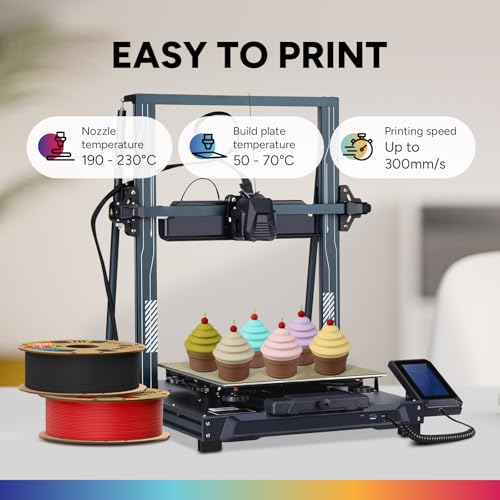 Image of OVERTURE PLA Matte 3D Printer Filament 1.75mm, Matte PLA 2kg Cardboard Spool (4.4lbs), Dimensional Accuracy + /- 0.02 mm (Matte Black & Matte White)