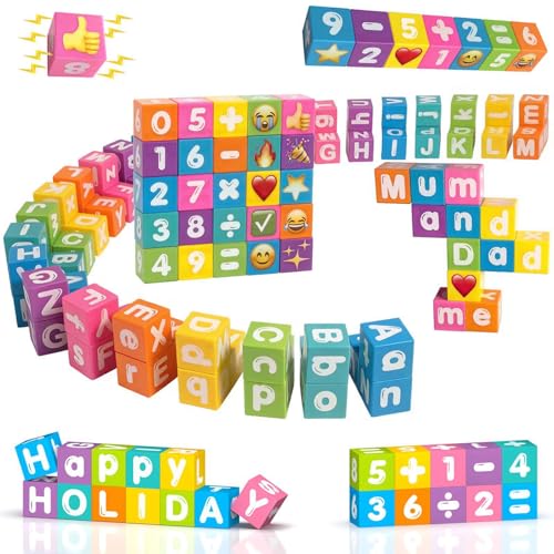 amdohai Magnetic Letters & Numbers Blocks 1 inch alphablocks ABC Learning Toys Preschool Kids Gift