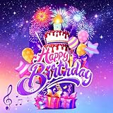 MZD8391 3D Pop Up Birthday Card with Music Lights and Fireworks, Blow Out Candle, Happy Birthday Song, Birthday Gift for Mom Dad Women Men Kids Father Wife Child