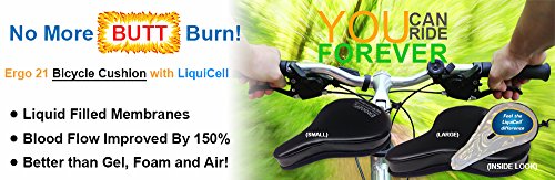 Ergo21 Liquicell Bicycle Seat Cushion Cover For Men & Women | Exercise Bike Seat Cushion With Water & Dust Resistant Comfortable Seat Cover Compatible With Spin Bike, Indoor & Outdoor Cycling #TOP7