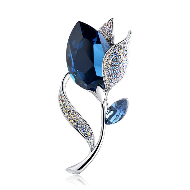 Broches de Mujer, Broche de Flor de tulipán de Cristal a la Moda, Ramillete Femenino para Fiesta, Boda, broches para Bufanda, Accesorios, Broche