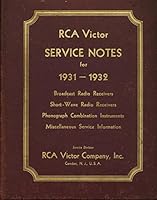 RCA Victor Service Notes for 1931-1932 B002GKT65W Book Cover