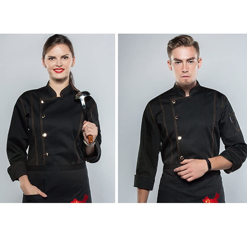 Chaqueta de Chef Cocina para Hombres y Mujeres Chaqueta de Chef Abrigo para Hombres Mujeres, Chaqueta de Cocinero de Cocina Manga Larga Unisex Restaurante Camarero Pastelería Panadería Uniforme