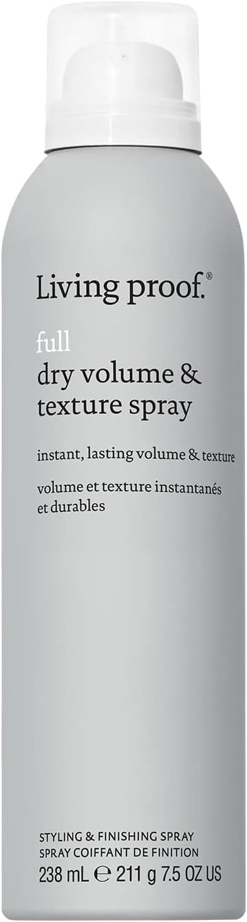 "Living Proof Full Dry Volume & Texture Spray – Weightless Buildable Volume & Texture for Fine/Flat Hair – Heat Protection up to 210 °C – Vegan, Silicone- & Paraben-Free "