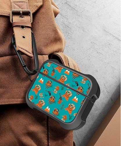 Image of MINGDAO Compatible with AirPods Pro 3 (2025) Case, Stylish PU Leather Design and TPU Shockproof Protective Cover Case with Keychain, Bears MD7451
