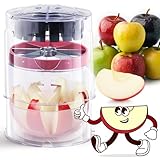 Newness 5.12-Inch Apple Slicer - 8 Slices, Ultra-Safe & Heavy-Duty Stainless Steel Extra Large Apple Cutter, Upgraded Cut Apples All The Way Through, with Transparent Bowl