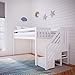 Produktbild Max & Lily Halbhochbett mit Treppe inklusive Stauraum, aus neuseeländischem Kiefernholz, inklusive Lattenrost, 90x200cm-Bettgestell, für Jungen und Mädchen, weiß