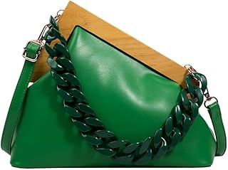 Nuove Borse e borsette con Clip in Legno Borse da Donna Borsa a Tracolla di Colore Puro Borsa a Tracolla alla Moda Borsa in Pelle di Design