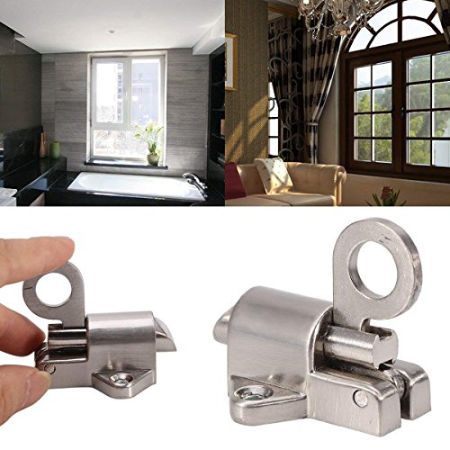 Yosoo Latch Lock Zinc Alloy Security Pull Ring Spring Bounce Door Bolt For Window Shed Gate Toilet Bedroom #TOP1