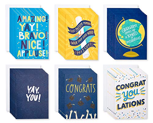 Cartes de félicitations diplôme lot de 48 avec enveloppes pour examens