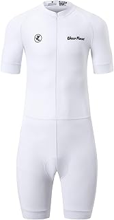 UGLY FROG Men's Triathlon Suit Short Sleeve Top+Short Legs Skinsuit Padded Quick-Dry Swim Bike Run with Pockets