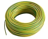 Außendurchmesser ca: 3,4 mm Aderleitung -Verdrahtungsleitung - Einzelader flexibel - PVC Leitung - H07 V-K 2,5 mm² - Farbe: gelb/grün 10m/25m/50m/100 m frei wählbar (25 Meter)
