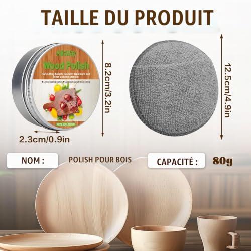 Vernis Alimentaire pour Bois, Huile Planche a Decouper, Huile Bois, 80g – vue 7