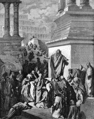 Poster Gustave Doré Jonas appelant Ninive Tableau Toile de Maître Élégant 60x90cm