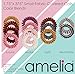 Amelia Beauty, 8-Pack, Black/White Stripe, Small Fabric-Wrapped Elastic Hair Coils, 1.75in Spiral Ties for Strong, Gentle Hold – No Dents or Creases!