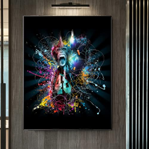 Impression singe graffiti coloré moderne grand format carré 80x80 - 3