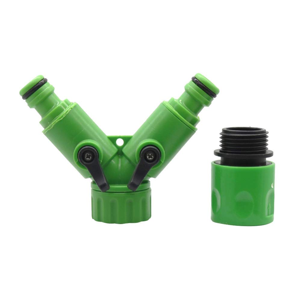 Adattatore del connettore del tubo flessibile Valvola a Y della valvola con connettore rapido Garden Irrigazione Acqua Flow Control Agricoltura strumento di irrigazione a goccia Raccordi 20Pcs