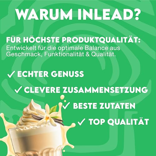 INLEAD - Vegan Protein - CREAMY VANILLA | Veganes Proteinpulver mit Cremiger Konsistenz | Optimales Aminosäureprofil - 100% Pflanzlich - ohne zugesetztem Zucker | Mehrkomponenten Eiweißpulver - 500g
