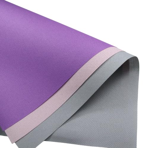 Image of KCS 3 pc of 15 inch x 18 inch(38cmx45cm) 14 Count Cross Stitch Cotton Aida Cloth Needlework Rolled Fabric Box,14CT,Light Grey+Pink+Lavender