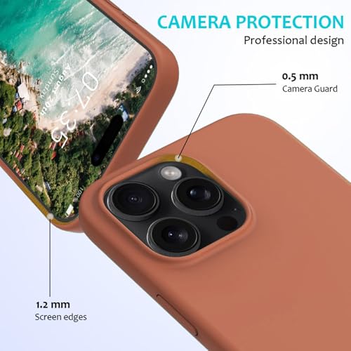 Image of FIRST MART Silicone Back Case for iPhone 16 Pro, Soft-Touch Phone Back Cover for Apple iPhone 16 Pro - Orange