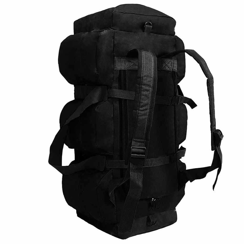 Worek marynarski 3 w 1, styl wojskowy, 45 l, czarny, torba podróżna, torba sportowa, torba duffla, torba na kemping, trening, do aktywności na świeżym powietrzu, z paskiem na ramię i uchwytem