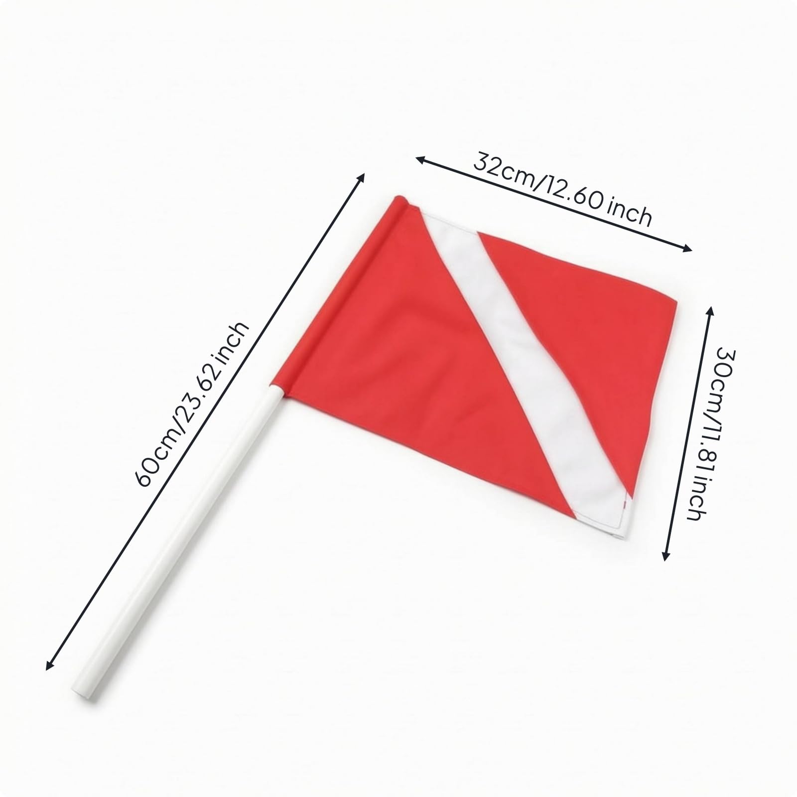 Colcolo Signalboje Aufblasbar Tauchen Boje Marker Warnboje mit Stange Flagge Kontraststarke Warnfarben für Schnelle Wahrnehmung Einfache Befestigung für Seen Meeresküste Fluss