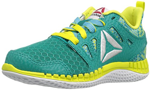 Reebok Unisex-Child Zprint 3D MTL-K Track Shoe, Totally Teal/Crisp Blue/H, 4 M US Big Kid
