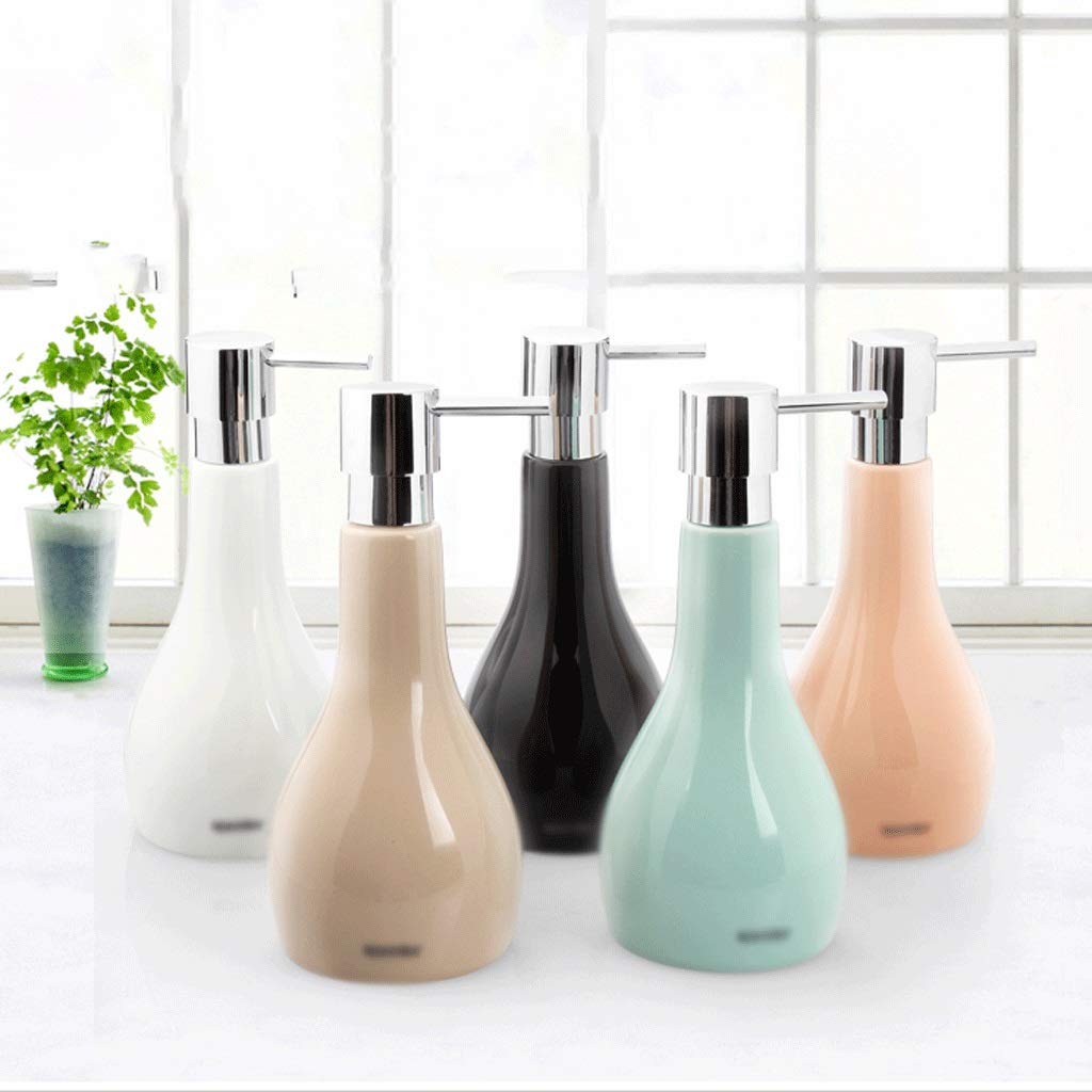 Handseifenspender Flüssigkeitsspender Seifenspender Weiß Aprikose Schwarz Grün Keramik Seifenspender Haushalt Bad Shampoo Duschgel Seifenspender Nachfüllbare Lotionsflasche