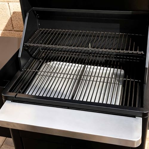 Image of KIT0565 Drip Pan Heat Baffle & 5 Pack BAC596 Drip Liners Kits Replacement Parts for Traeger Silverton 620 Pellet Grills, Heavy-duty Stainless Steel Grill Drip Tray Parts for Traeger Accessories