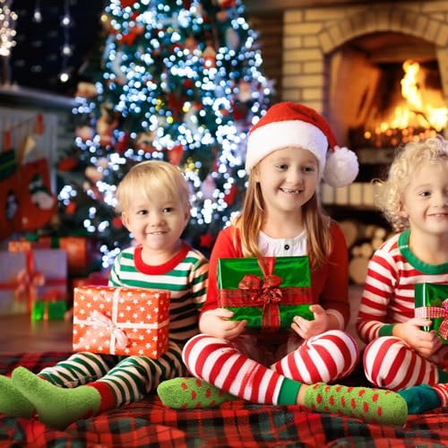 Image of Hoolerry 30 Pairs Christmas Fuzzy Socks in Bulk for Women Adult Men Gifts Fluffy Holiday Winter Socks Unisex Warm Crew Gifts