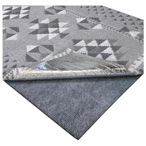 RugHeat Non-Slip Pad Under Rug Heated Mat, Runner, 2' x 7.5', Grey, Skid-Proof for Heated Rug Runner Beside Couch, Thermal Insulation Improves Performance