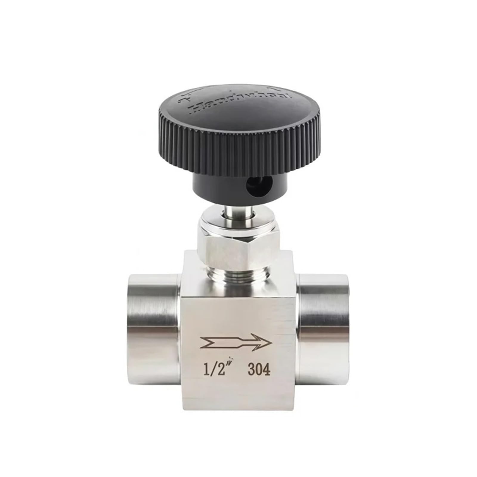 LNHHG Stainless Steel SS304 Needle Valve Tube OD 1/8'' 1/4'' 1/2'' BSP Female Threaded For Water Gas Oil(DN15)