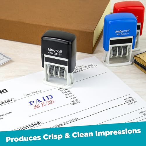 MaxMark-Self-Inking-Rubber-Date-Office-Stamp-with-DEPOSITED-Phrase-Date-Blue-Ink-Max-Dater-II-12-Year-Band